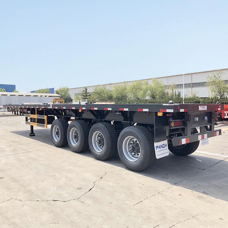 4 axle flatbed trailer black